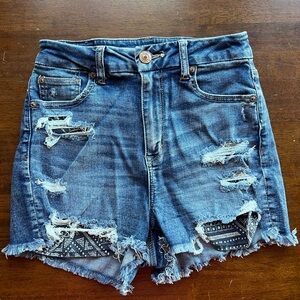 American Eagle Distressed Blue Jean Shorts